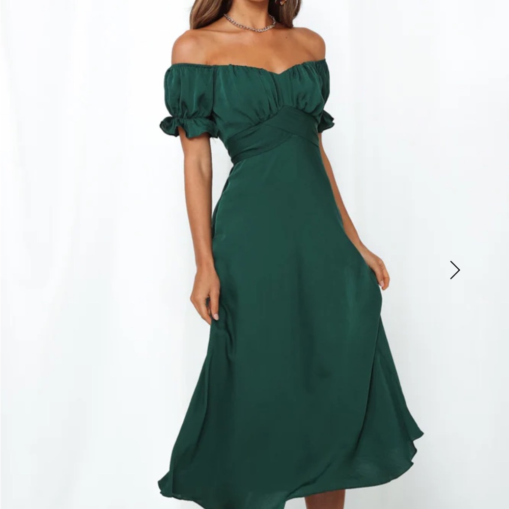 Hello Molly Sky Child Maxi Dress Forest Green